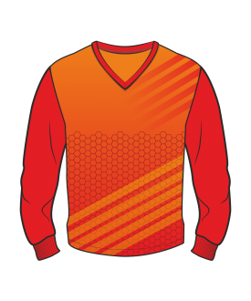 Футболка с длинным рукавом 207 втачной рукав расцветка3 красная